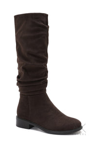 Bottes plates suédine marron