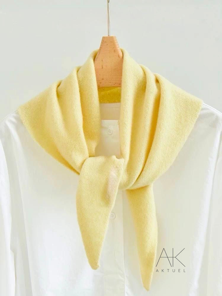 Foulard triangle maille douce jaune