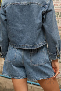 Jupe Short en jean tressé
