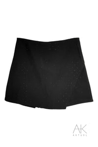 Jupe short à strass noir