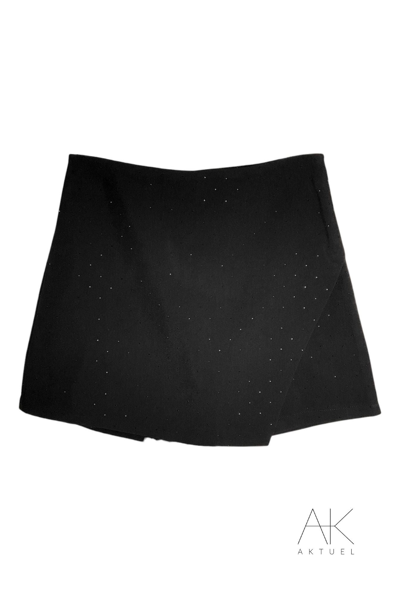 Jupe short à strass noir