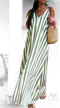 Robe Rayée Kaki