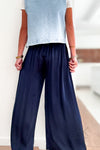 Pantalon satiné bleu marine