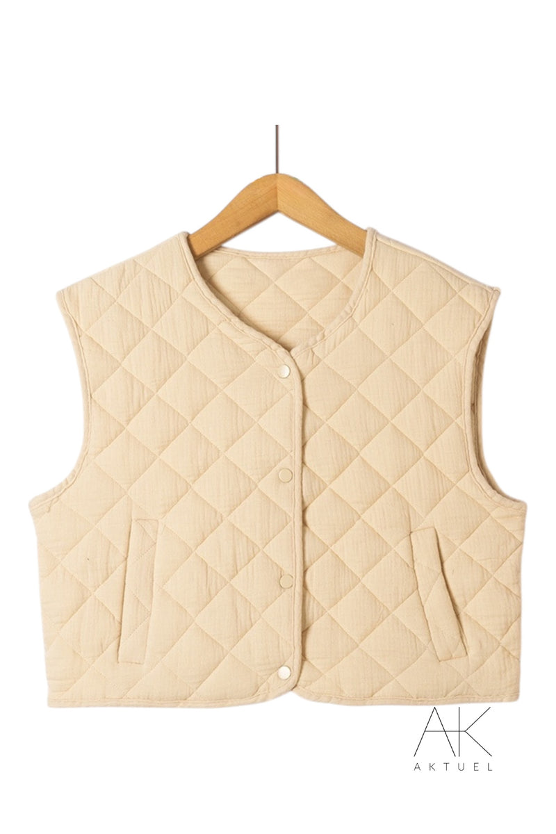 Gilet matelassé sans manches beige