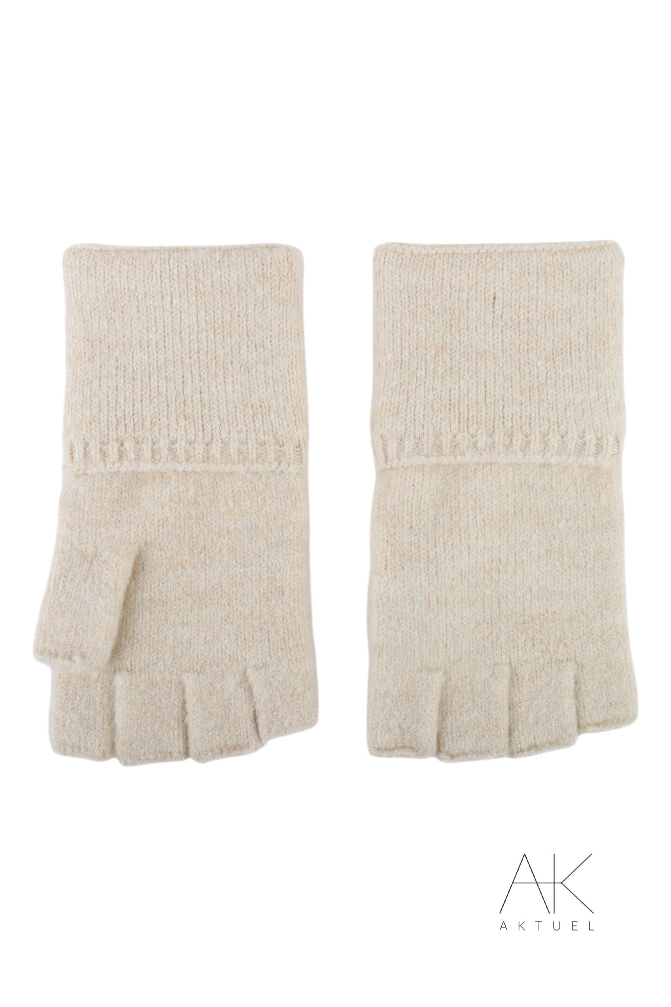 Mitaines beige en maille