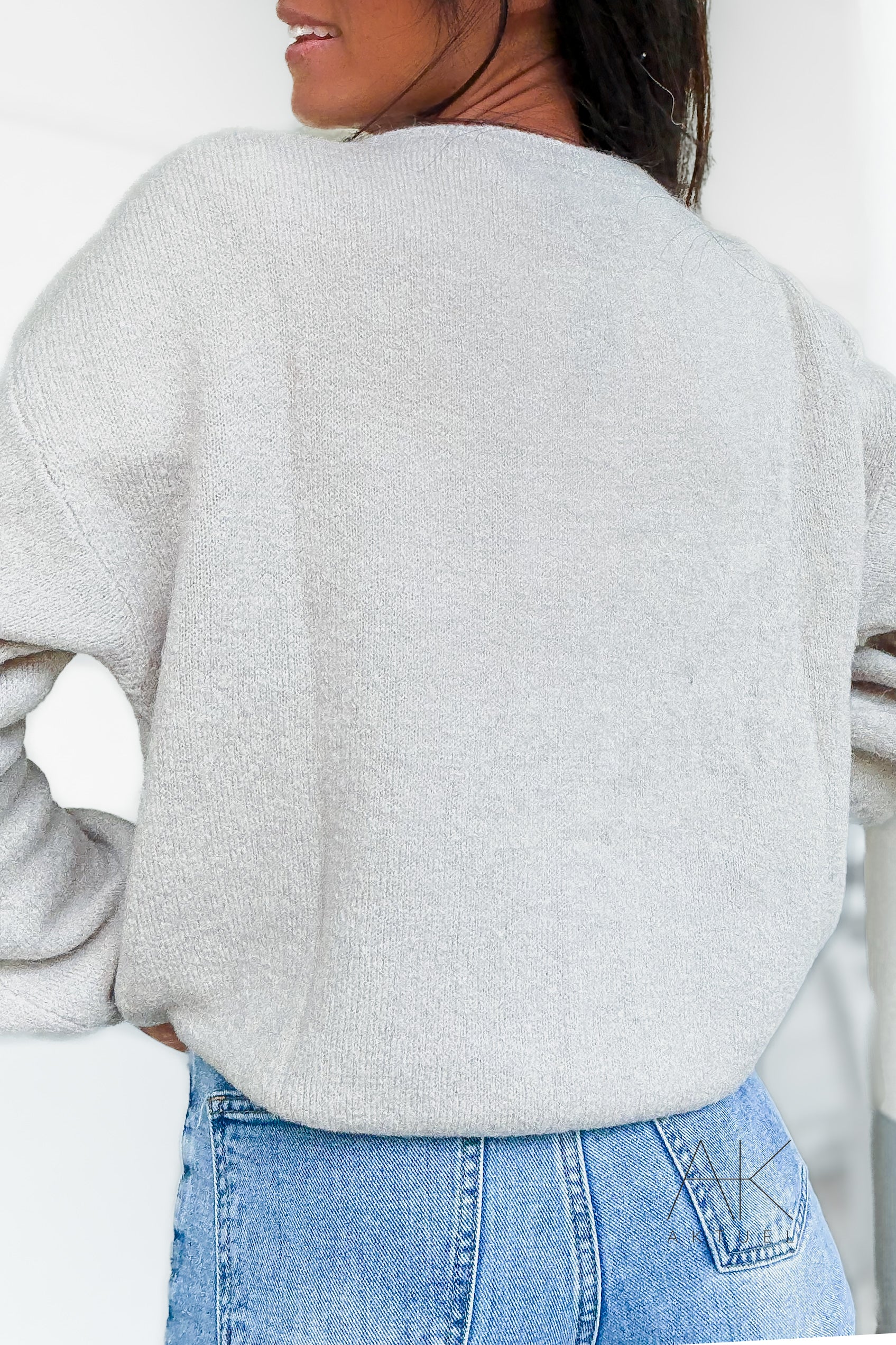 Pull en maille beige baby alpaga col rond