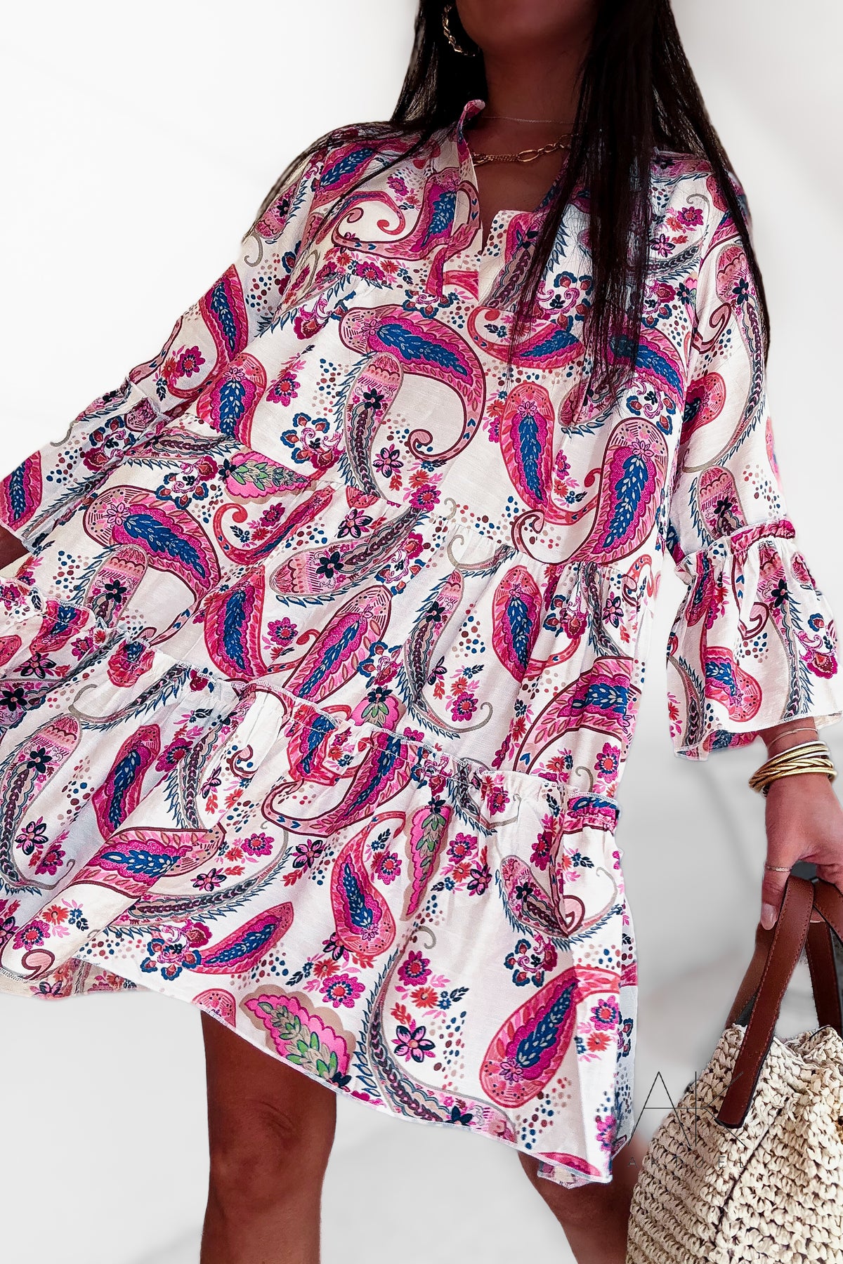 Robe courte imprimée cachemire