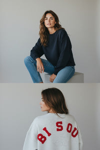 Sweat marine "BISOU"