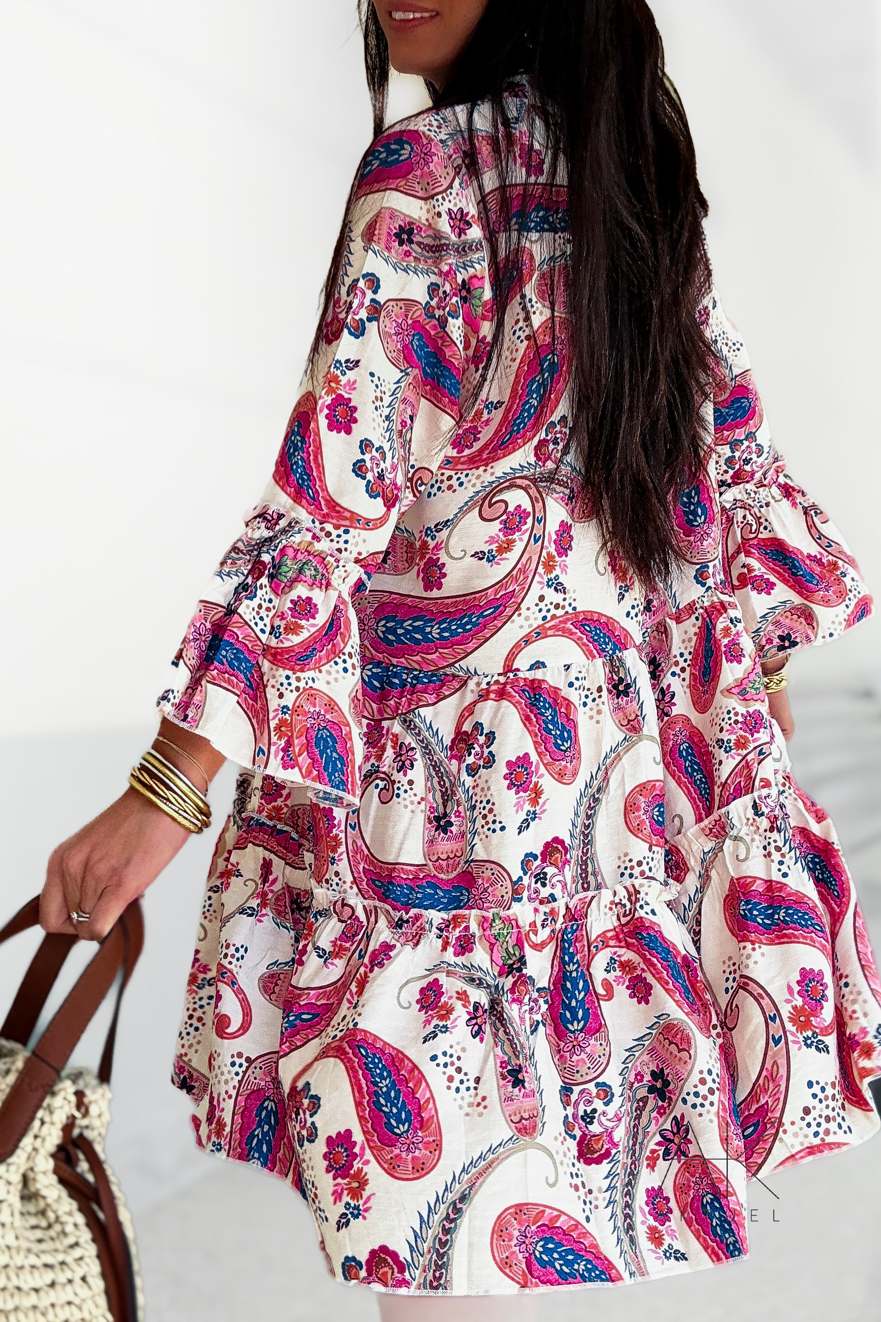 Robe courte imprimée cachemire
