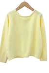 Pull jaune avec nœuds rayés