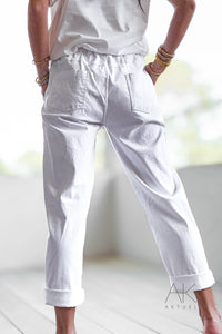 Pantalon blanc en lin