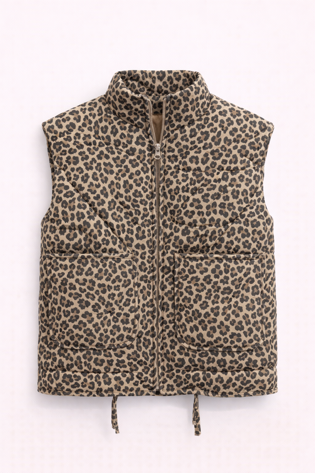 Veste matelassée sans manches léopard