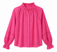 Chemise fuchsia à détails ajourés