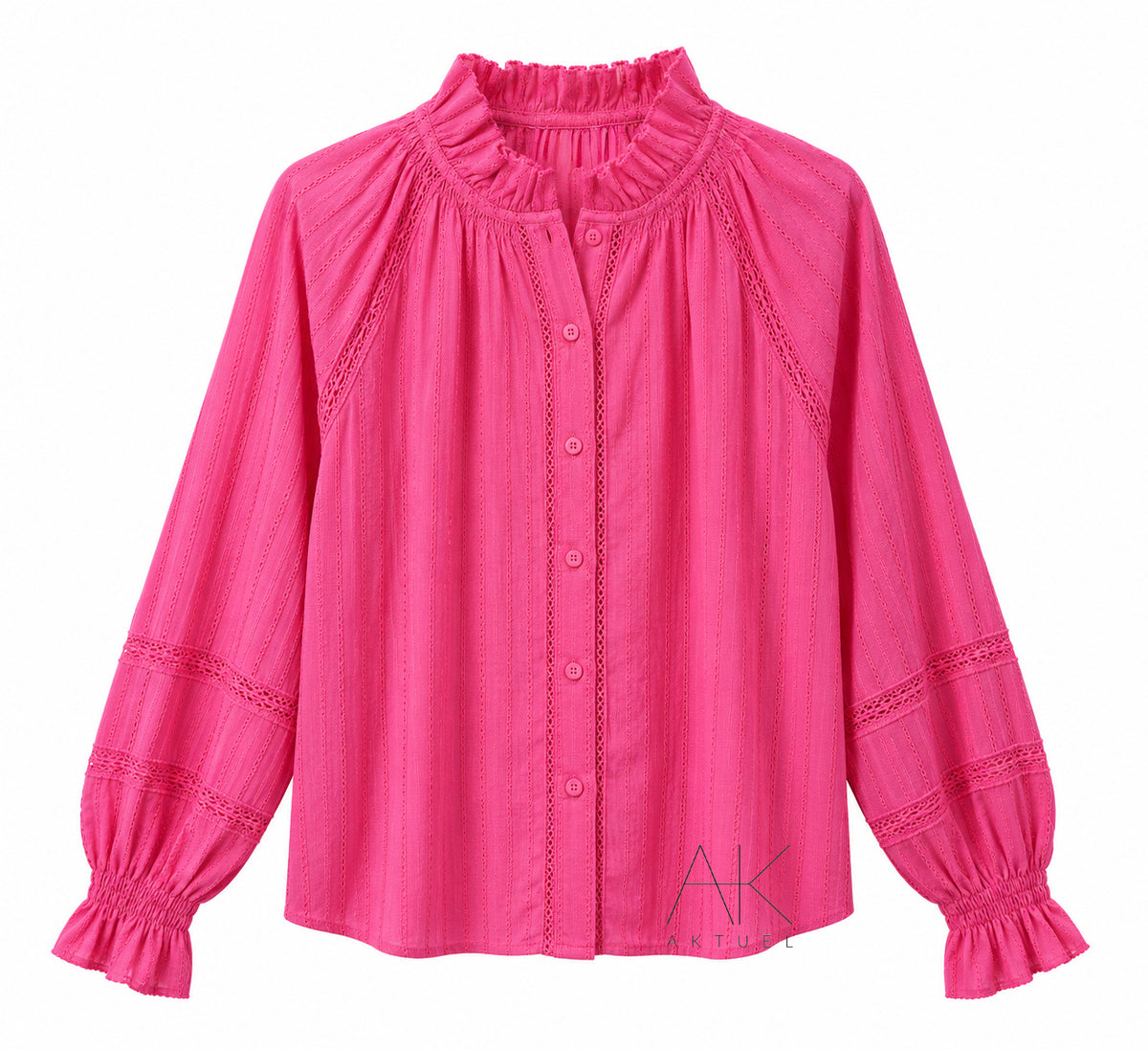 Chemise fuchsia à détails ajourés