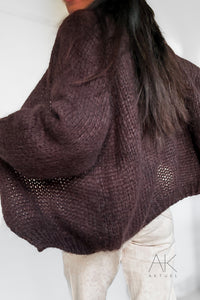 Gilet en grosse maille chocolat