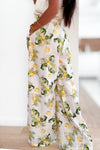 Pantalon tropical imprimé citron