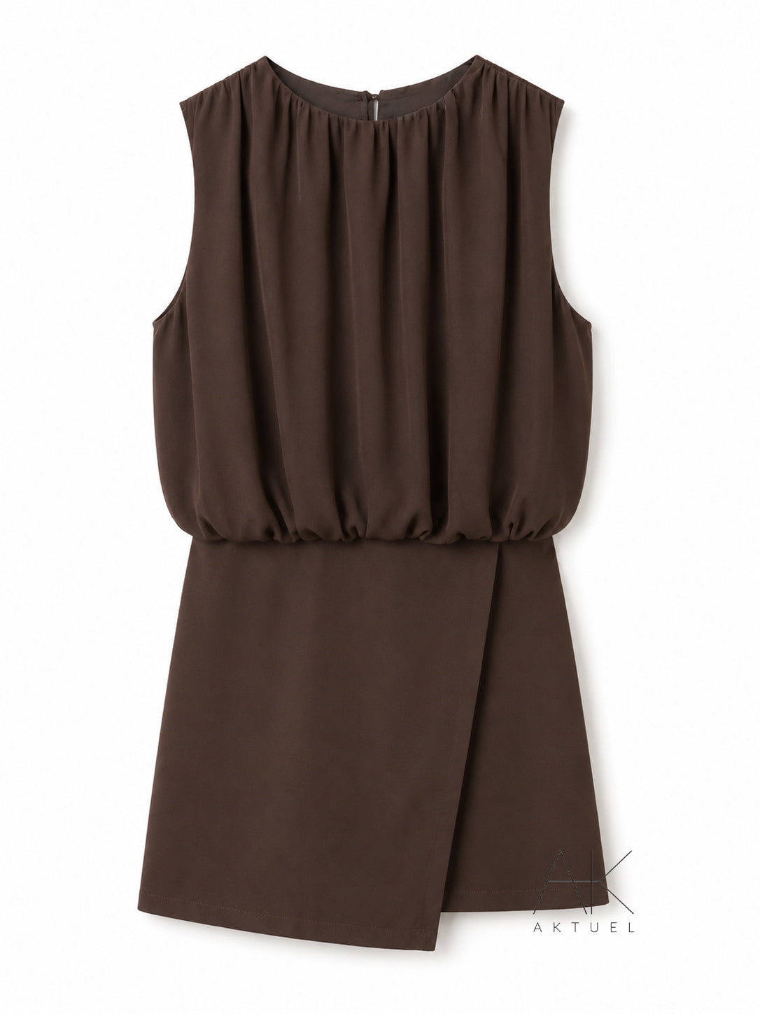 Combishort drapé marron chocolat