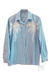 Chemise à rayures à palmiers brodés