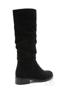 Bottes plates suédine noir