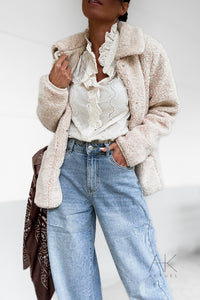 Manteau effet sherpa beige