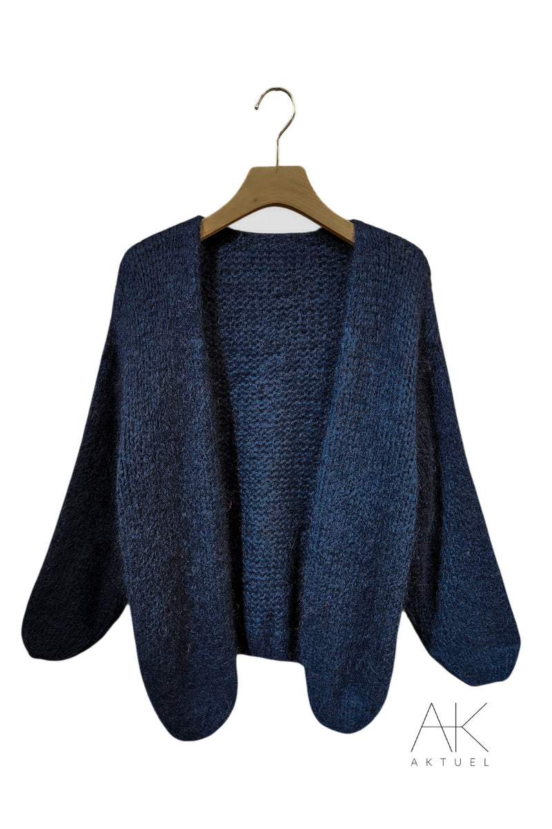 Gilet en grosse maille bleu