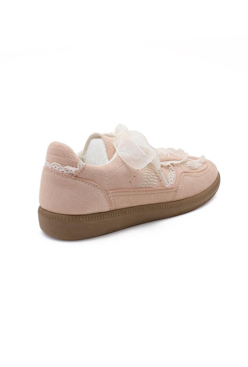 Basket rose finition dentelle