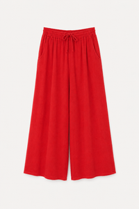 Pantalon gaze de coton fluide rouge
