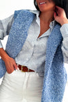 Gilet sans manches texturé bleu jeans