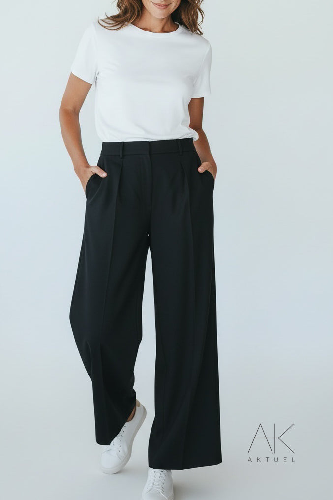 Pantalon tailleur noir
