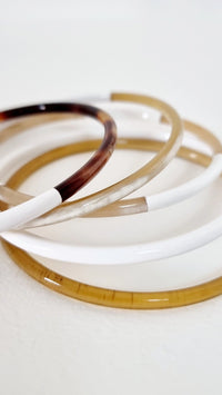 Bracelet Jonc Corne - 3 mm - Trio White