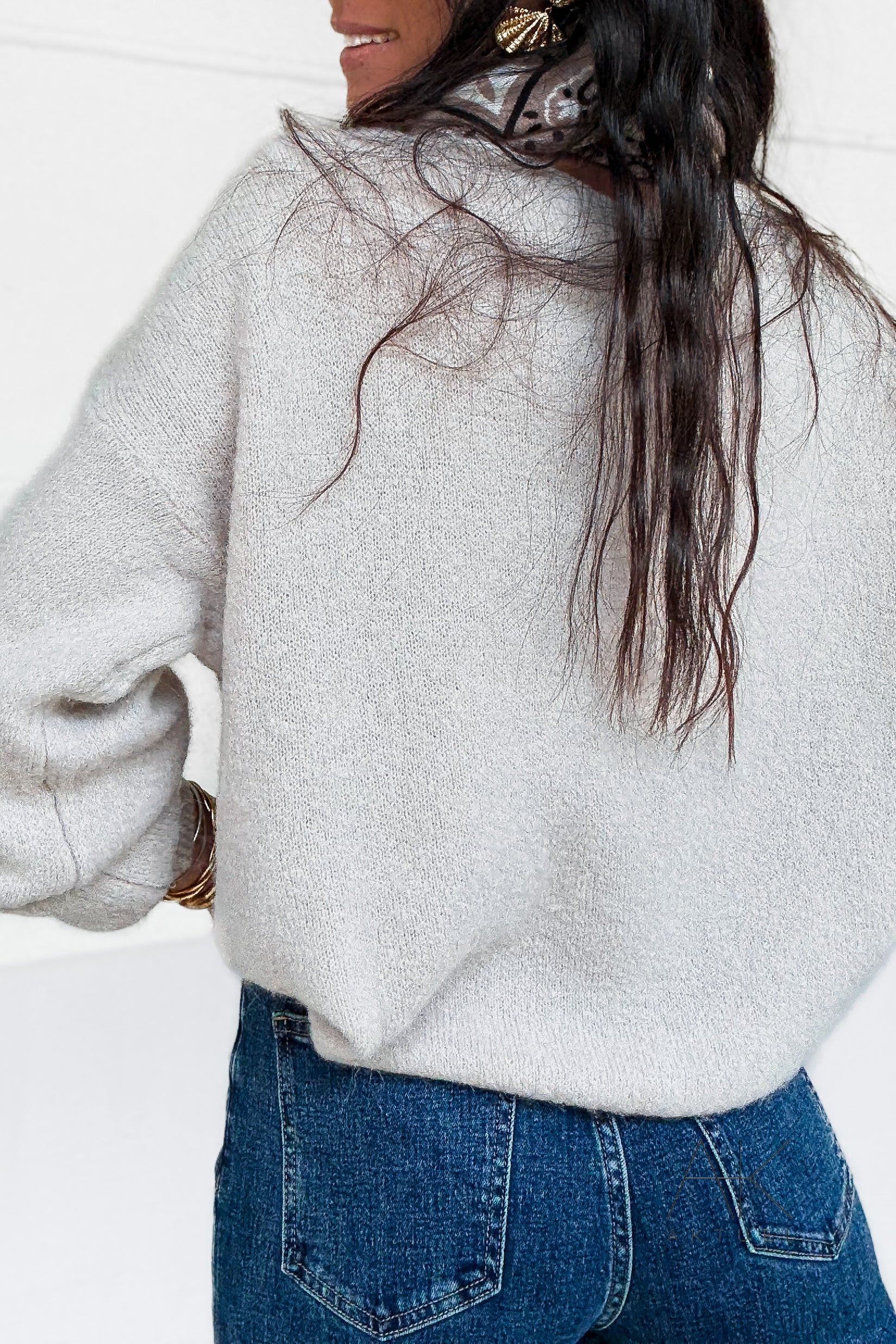 Pull gilet beige en baby alpaga