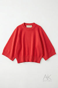 Pull manches 3/4 rouge