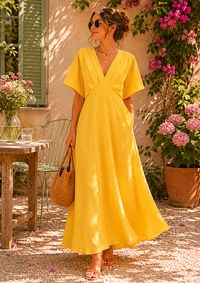 Robe longue jaune