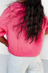 Pull rose alpaga à manches courtes