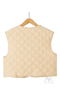 Gilet matelassé sans manches beige