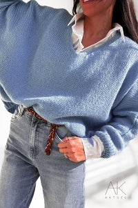 Pull Mohair Bleu