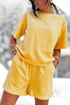T-shirt en éponge jaune