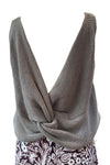 Top en maille dos twisté taupe