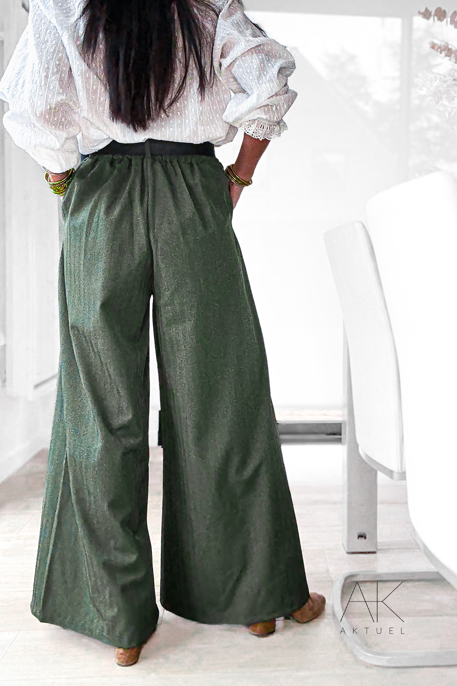 Pantalon kaki ceinturé