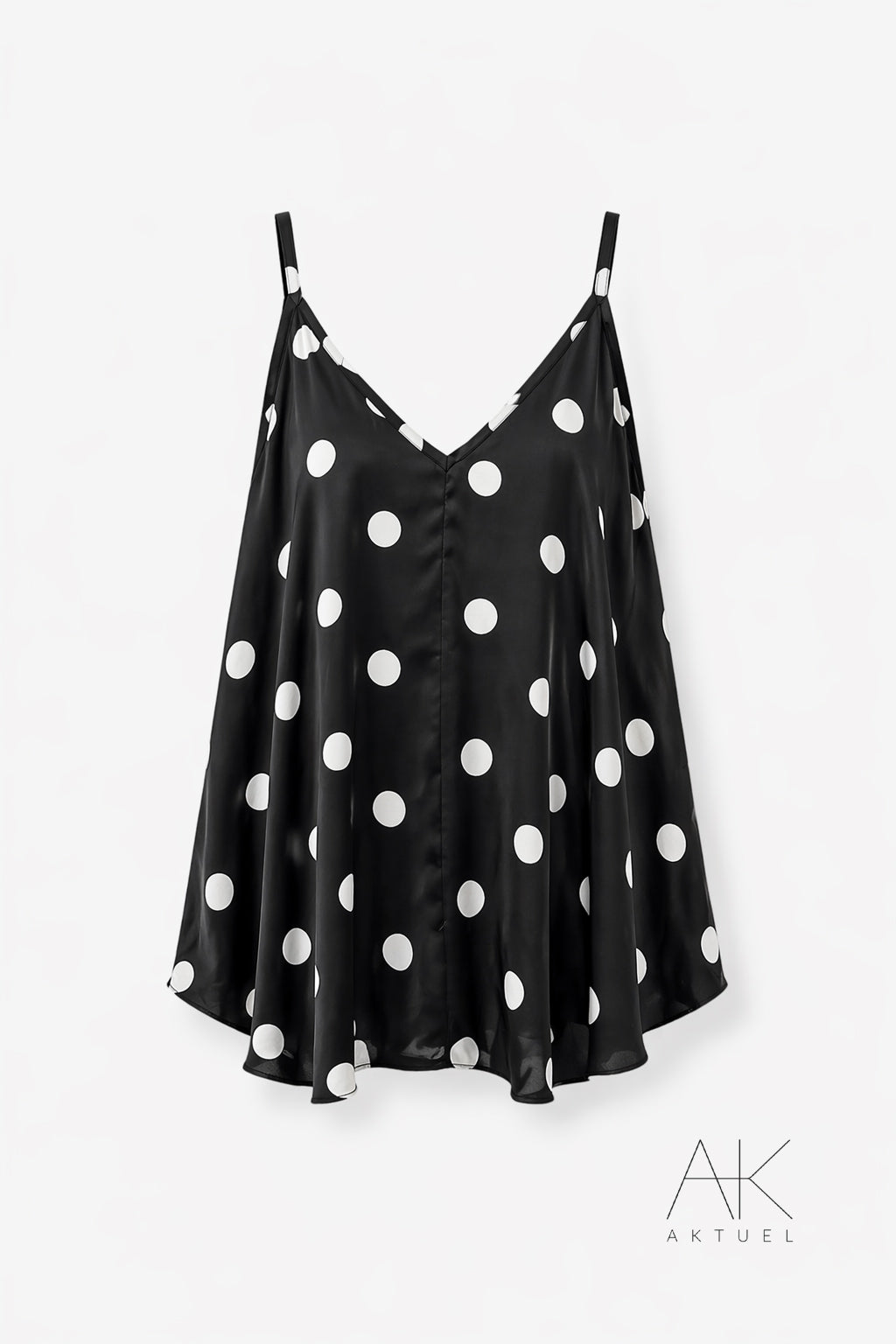 Top fluide à pois noir