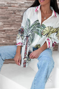 Chemise imprimée tropicale