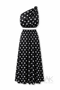 Ensemble asymétrique pois noir & blanc