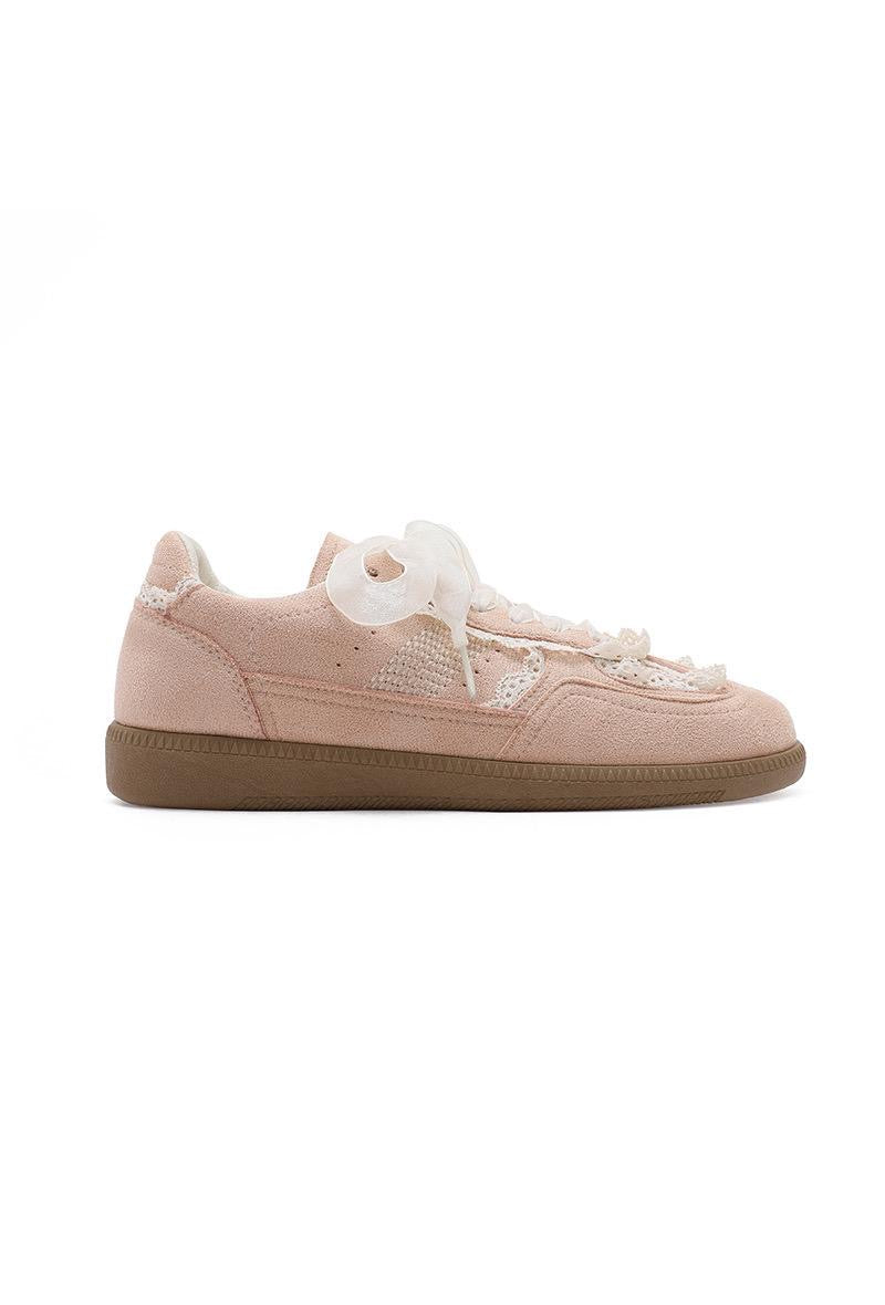 Basket rose finition dentelle