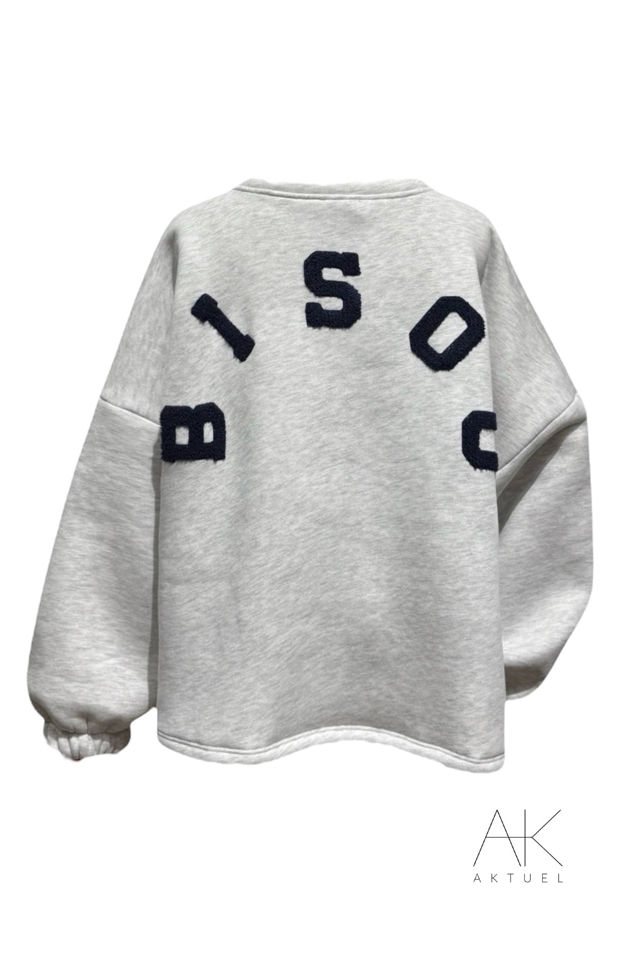 Sweat gris clair "BISOU"