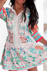 Robe courte imprimée pastel