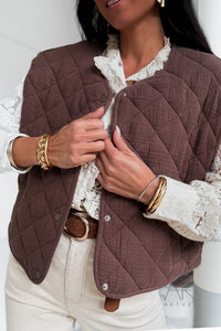 Gilet matelassé sans manches chocolat