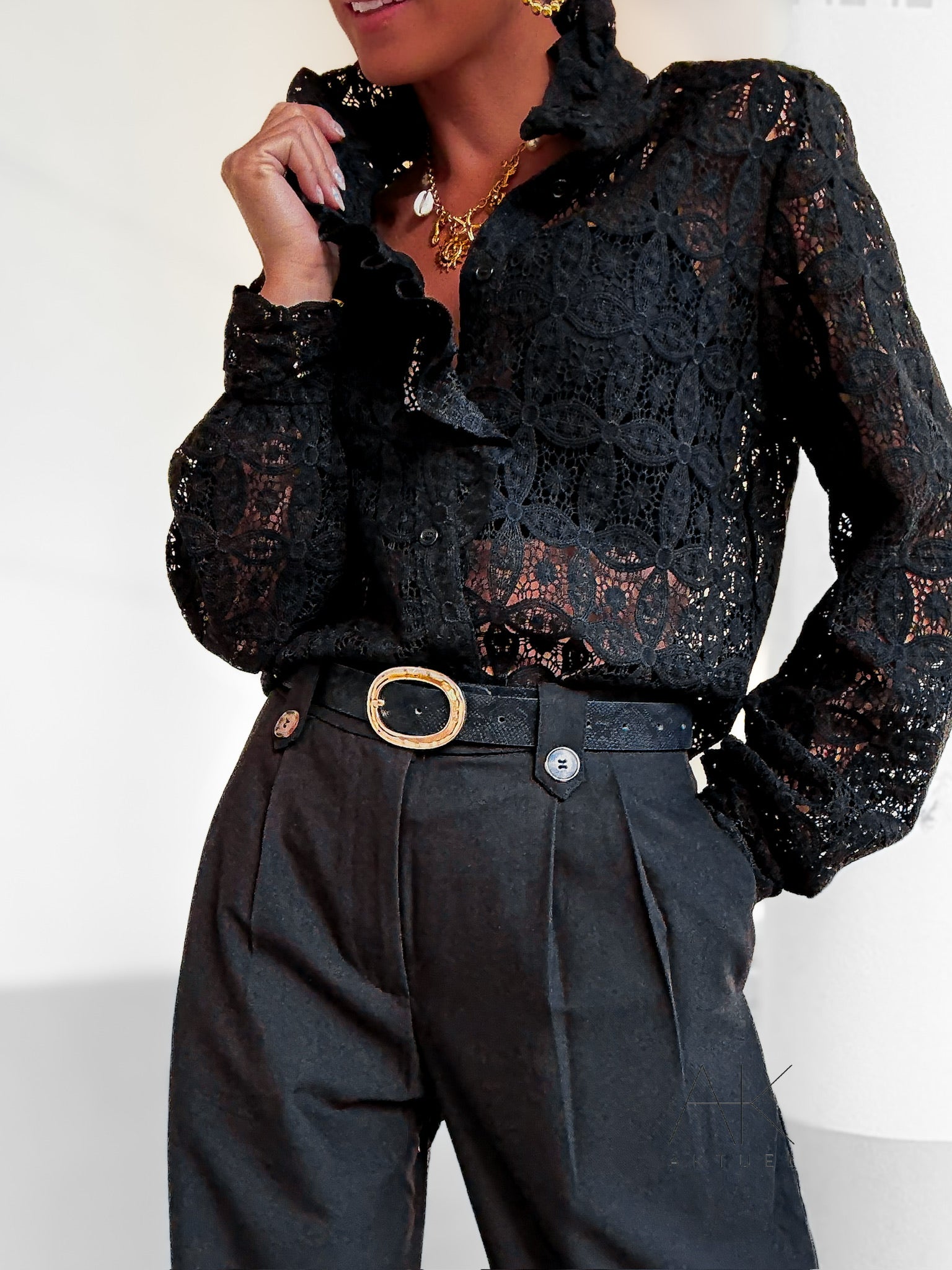 Chemise en dentelle noir