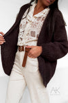 Gilet en grosse maille chocolat