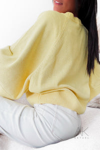 Pull manches 3/4 jaune pastel