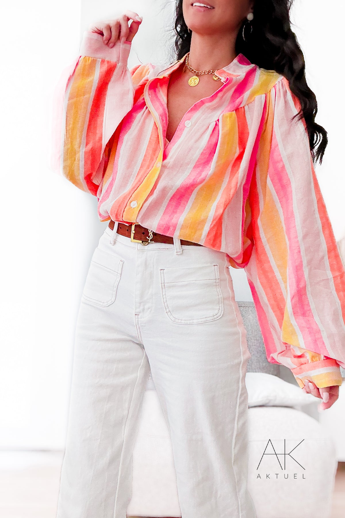 BLOUSE RAYÉE MULTICOLORE